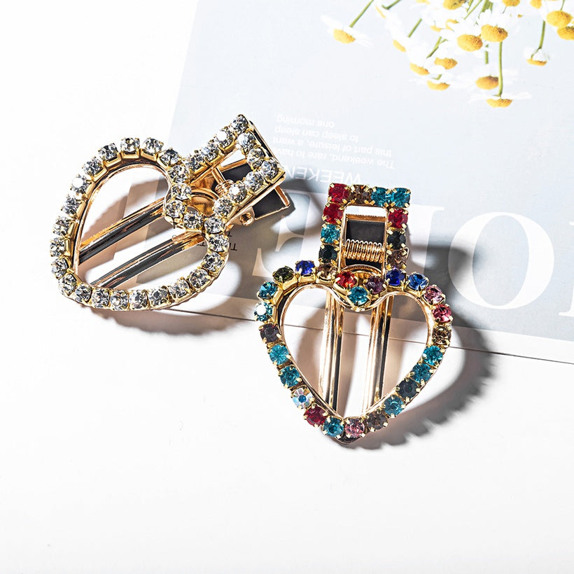 Color Stone Heart Pin