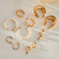 Pearl Hoop Earrings Set