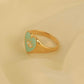 Blue Heart Evil Eye Ring