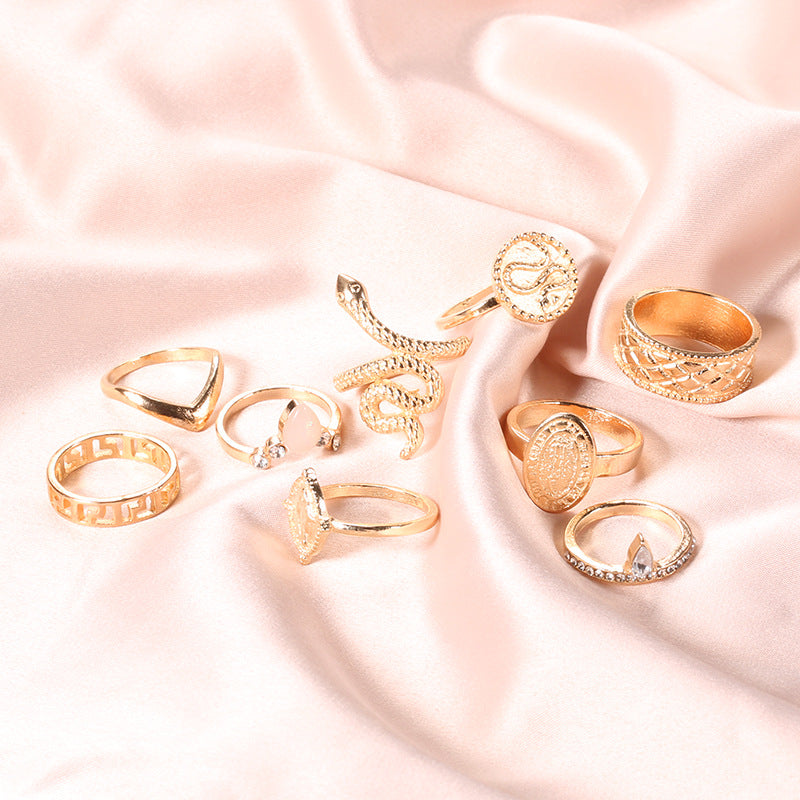 Snake Carving Ring Set