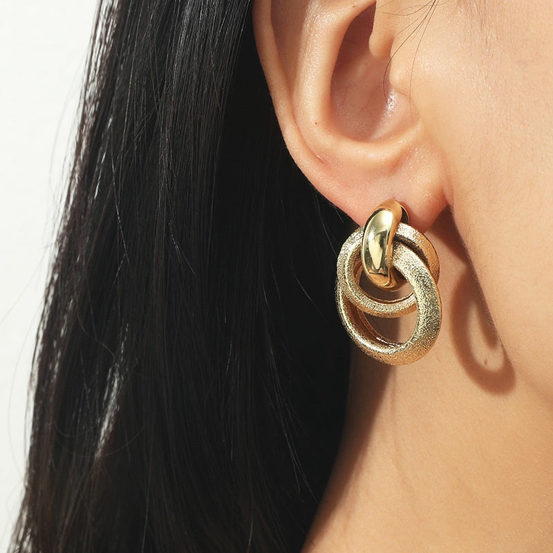 Geometric Multilayer Circle Earrings