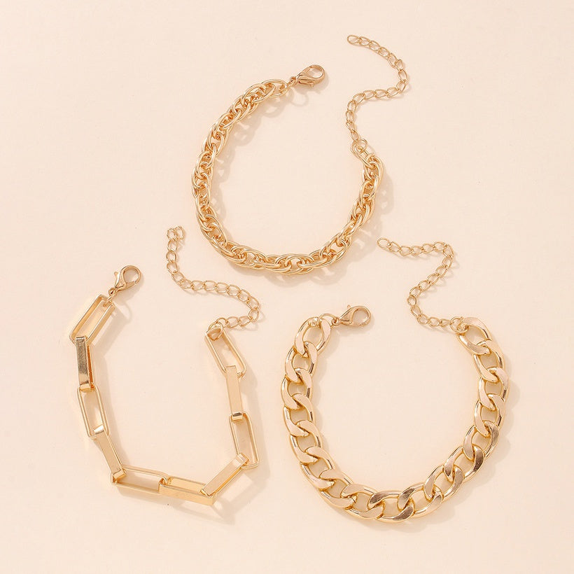 3 Golden Bracelet Set