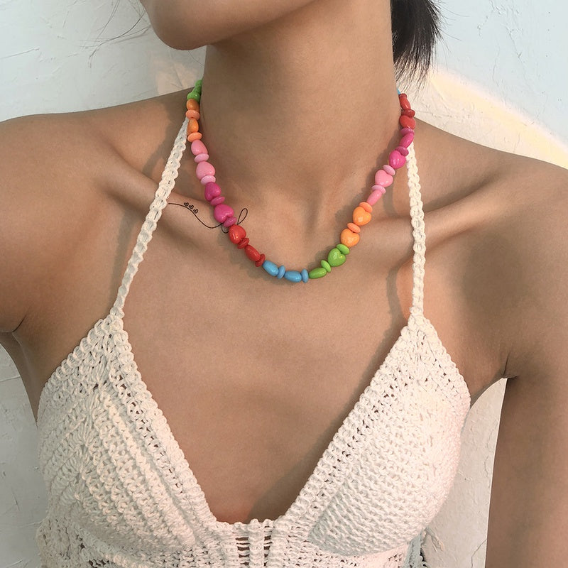Multicolored Heart Necklace