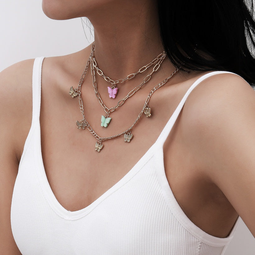 Butterfly Multilayered Necklace