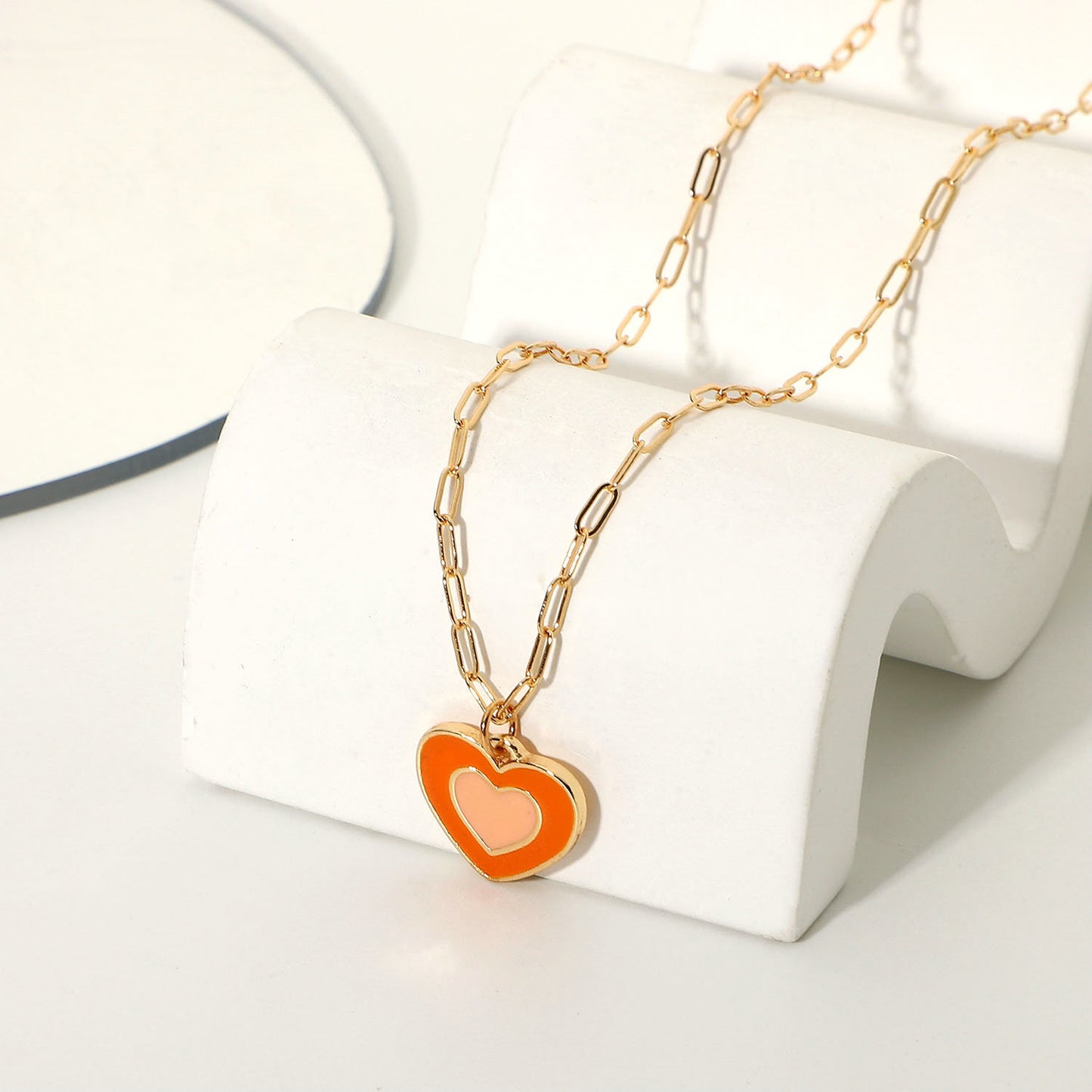 Orange Heart Necklace